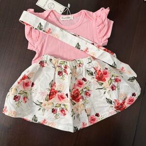 Royal Tots Baby Girl Floral Outfit Set Pink 6–9 Months NWT
